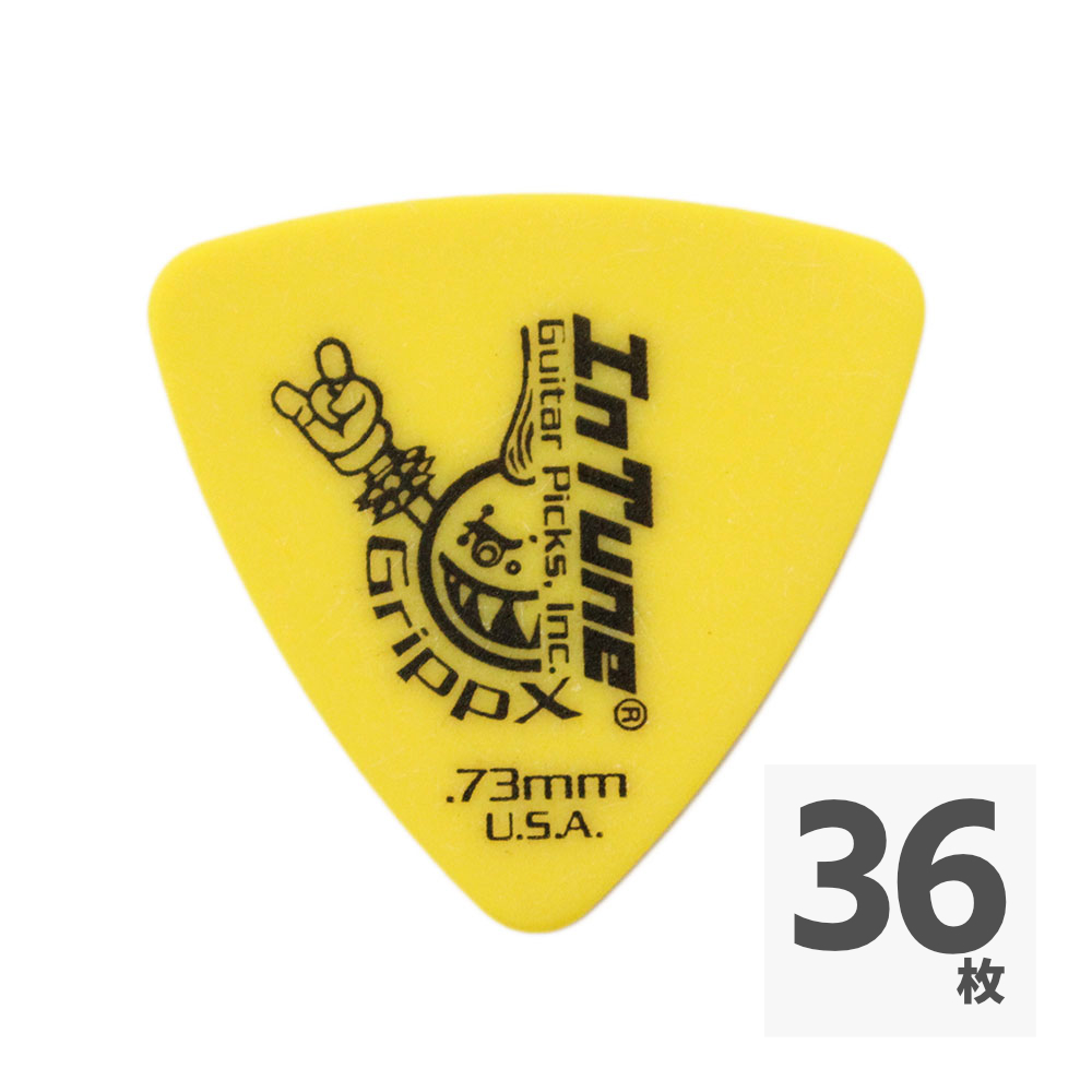 In Tune Guitar Picks DGP2-C73 GrippX-XXX 0.73mm Yellow ギターピック×36枚