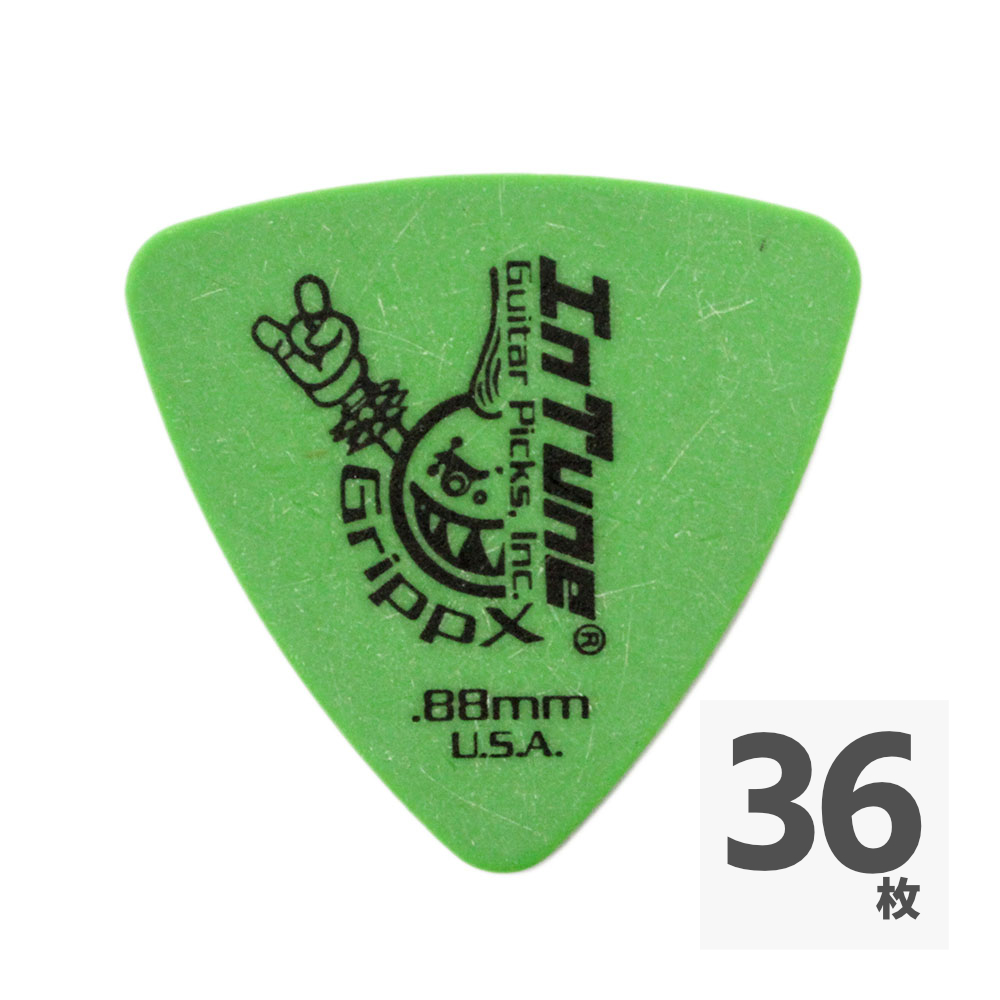 In Tune Guitar Picks DGP2-C88 GrippX-XXX 0.88mm Green ギターピック×36枚