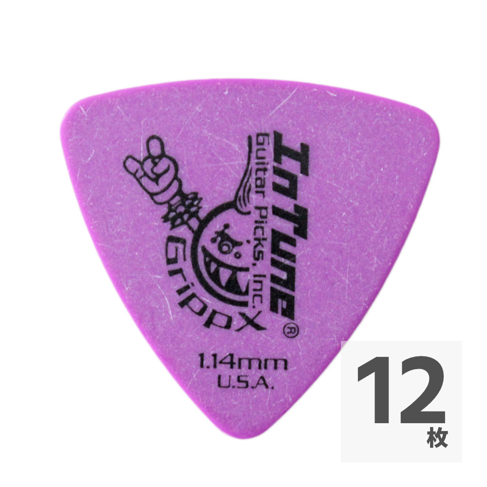 In Tune Guitar Picks DGP2-C114 GrippX-XXX 1.14mm Purple ギターピック×12枚