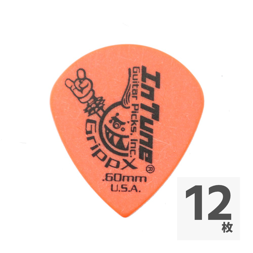 In Tune Guitar Picks DGP4-C60 GrippX-XJJ 0.60mm Orange ピック×12枚