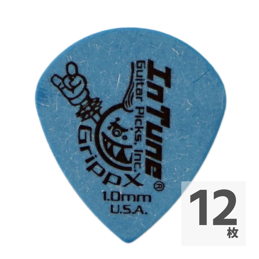 In Tune Guitar Picks DGP4-C100 GrippX-XJJ 1.00mm Blue ギターピック×12枚