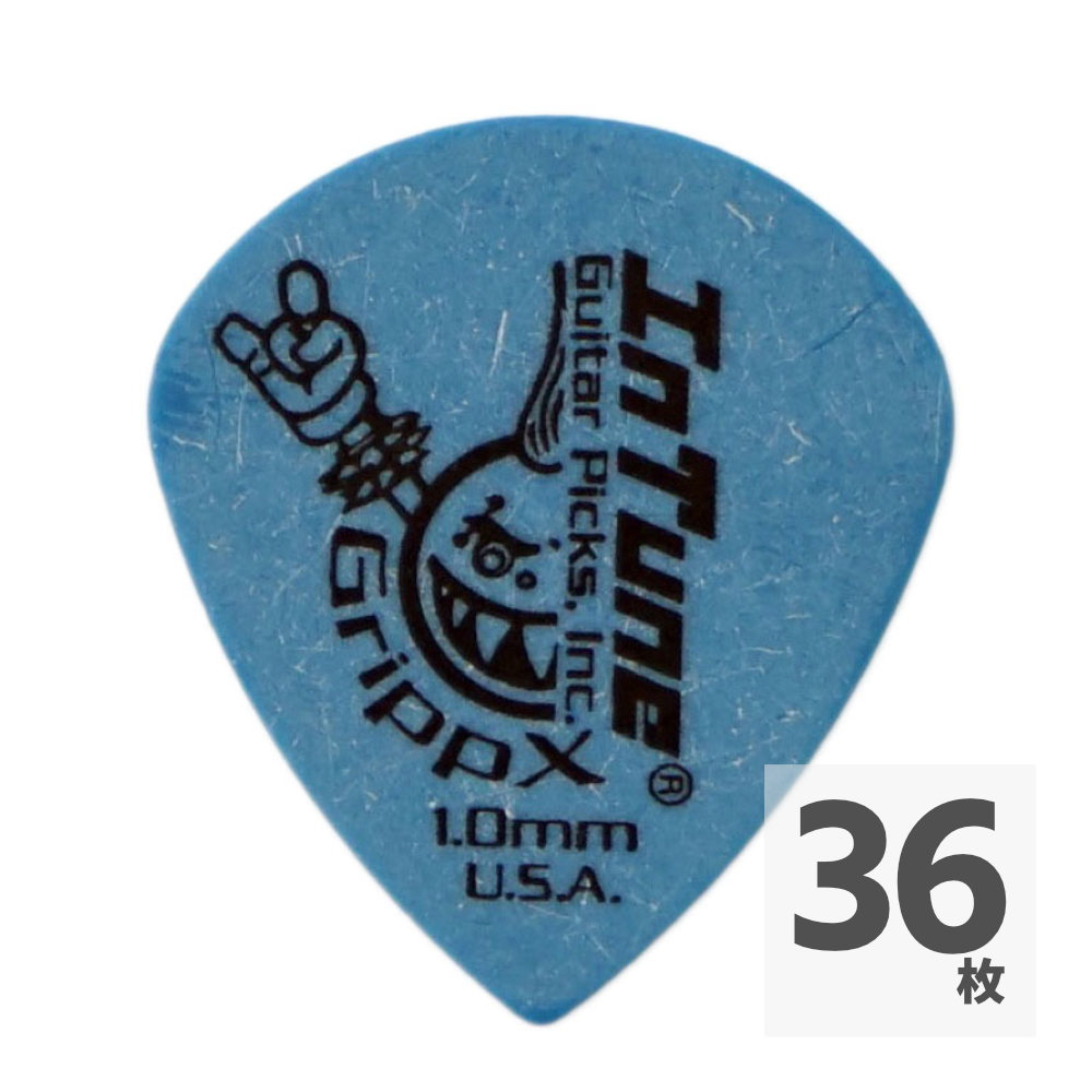 In Tune Guitar Picks DGP4-C100 GrippX-XJJ 1.00mm Blue ギターピック×36枚