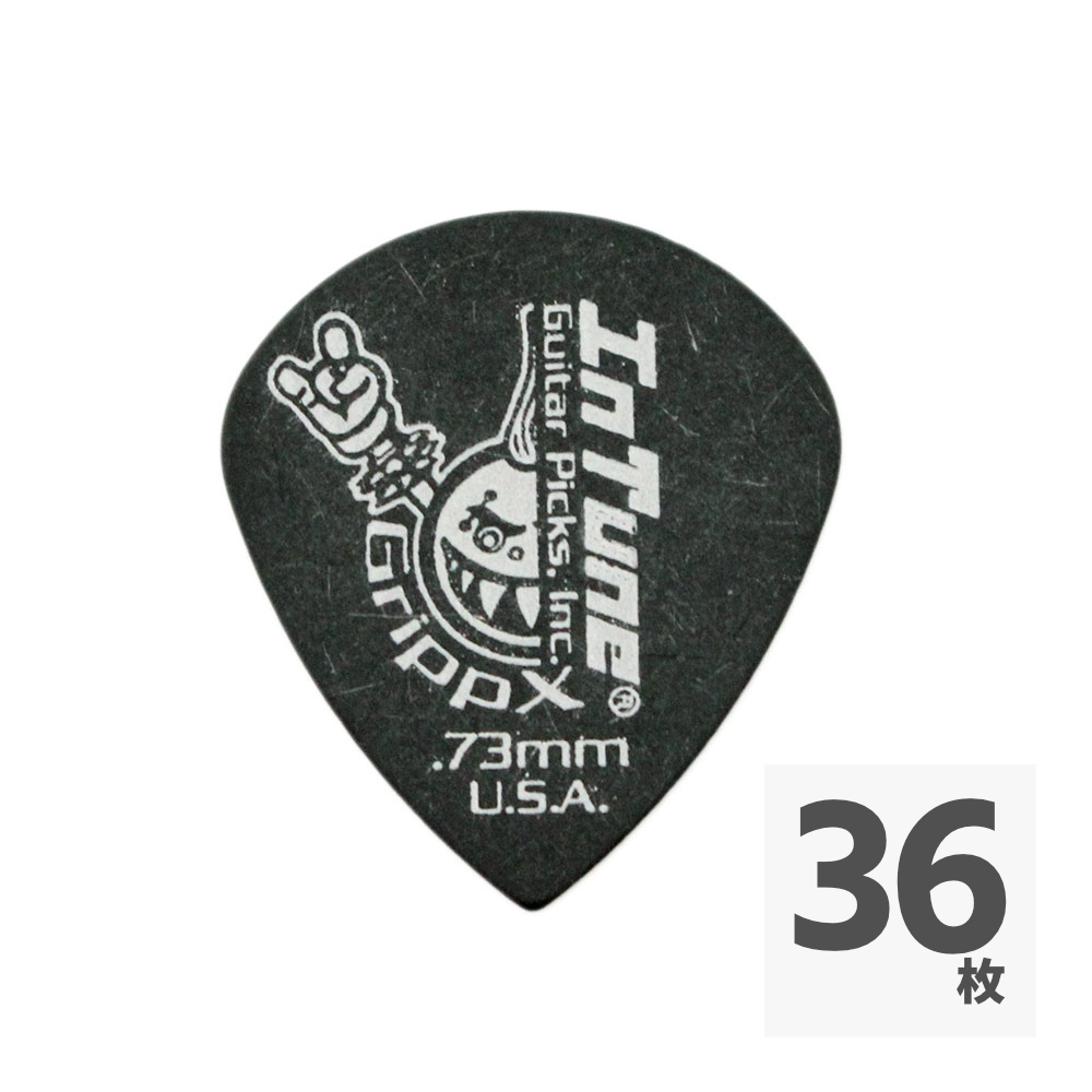 In Tune Guitar Picks DGP3-B73 GrippX-XJb 0.73mm Black ギターピック×36枚