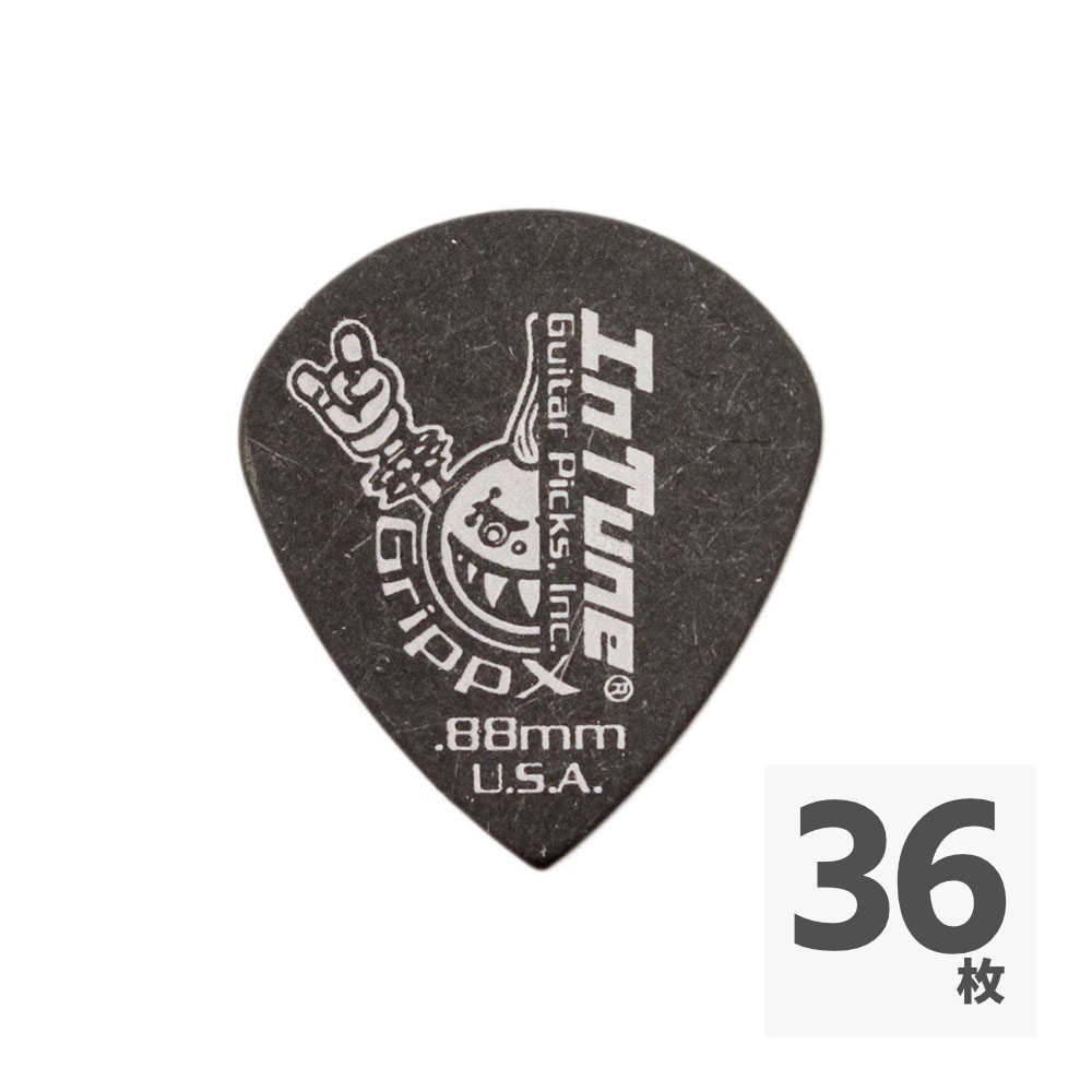 In Tune Guitar Picks DGP3-B88 GrippX-XJb 0.88mm Black ギターピック×36枚