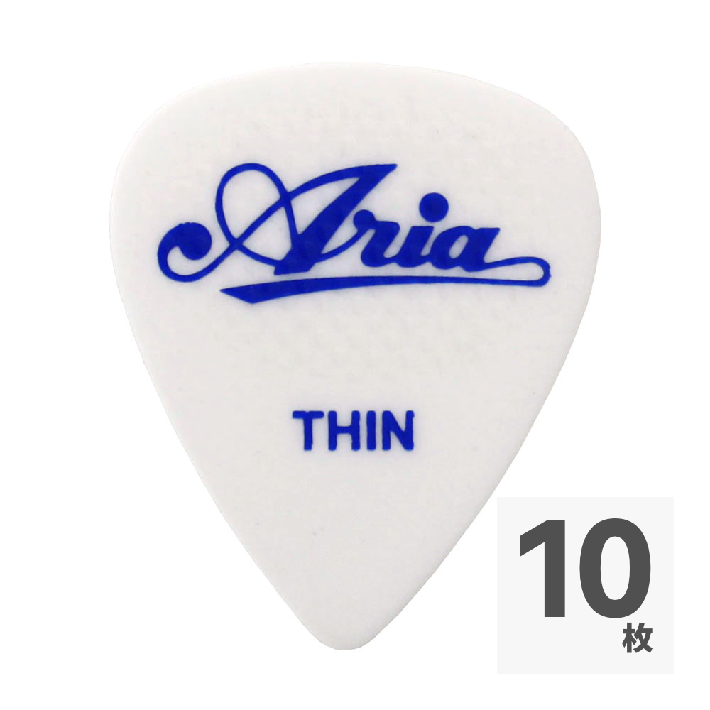 ARIA RUBBER GRIP Tear Drop THIN WH×10枚 ピック