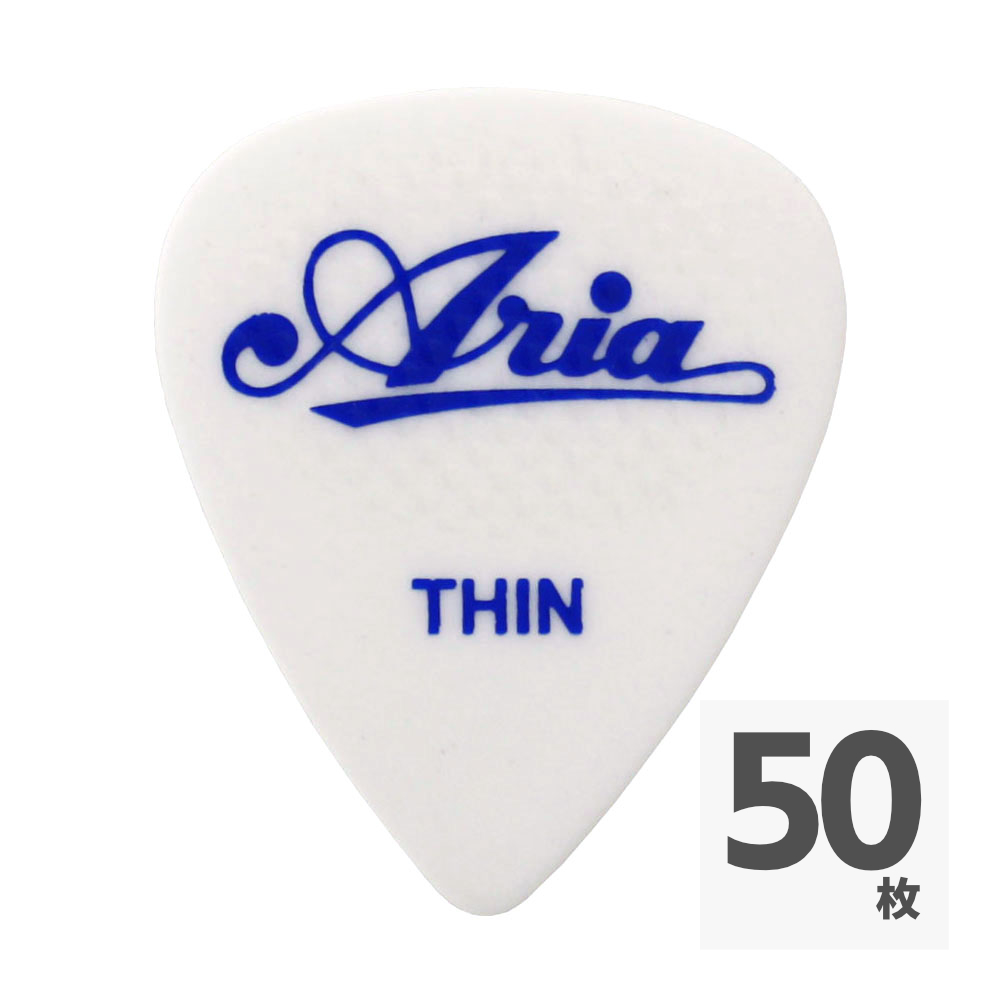 ARIA RUBBER GRIP Tear Drop THIN WH×50枚 ピック