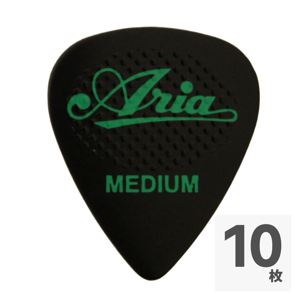 ARIA RUBBER GRIP Tear Drop MEDIUM BK×10枚 ギターピック