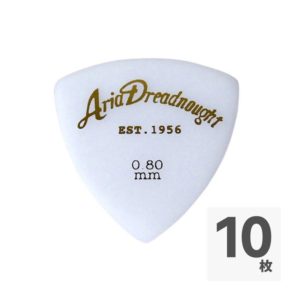 ARIA Aria Dreadnought HYPER TOUCH Triangle MEDIUM 0.8mm WH×10枚 ギターピック