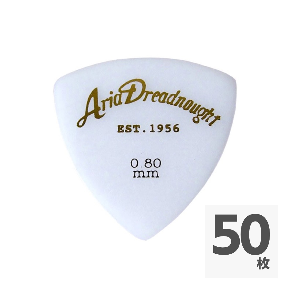 ARIA Aria Dreadnought HYPER TOUCH Triangle MEDIUM 0.8mm WH×50枚 ギターピック