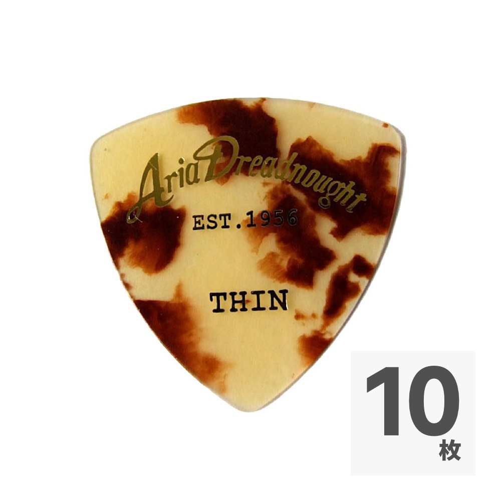 ARIA Aria Dreadnought セルロイド Triangle THIN 0.5mm べっ甲柄×10枚 ギターピック